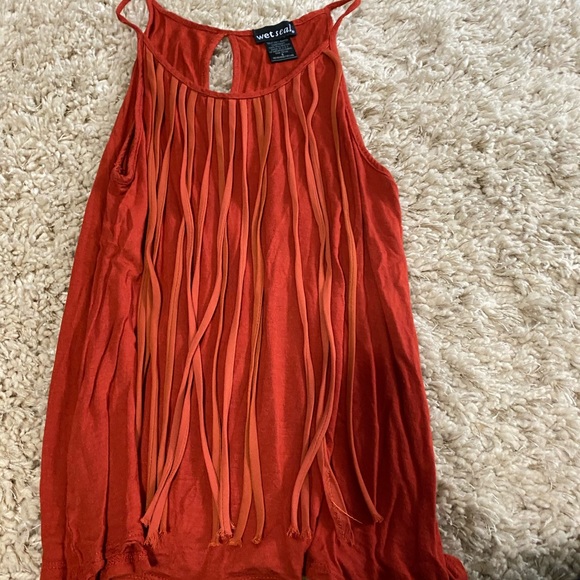 Red fringe tank top - Picture 1 of 2